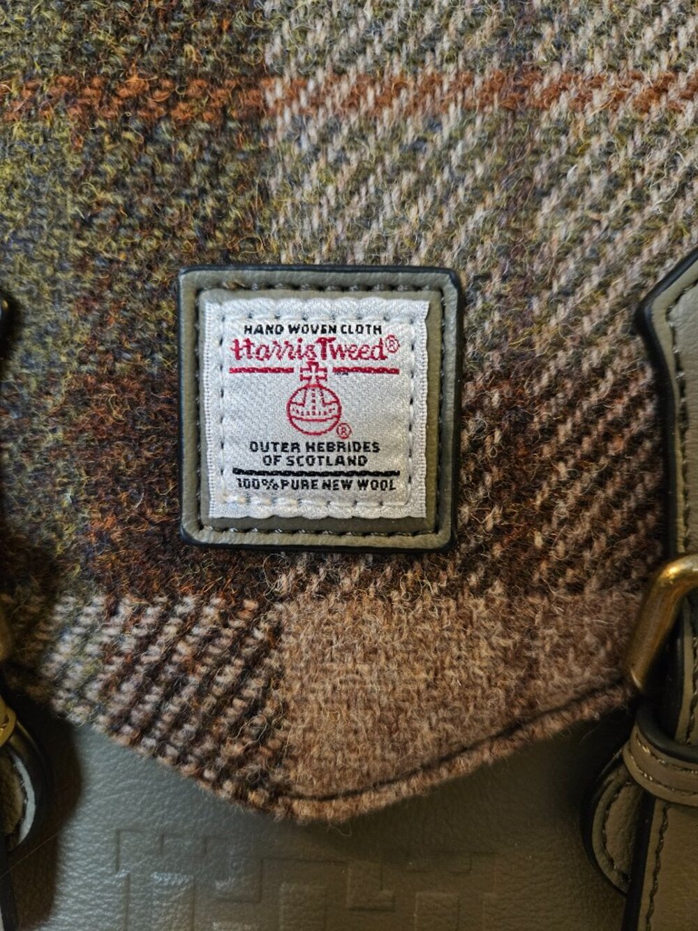 NWOT Harris Tweed & Leather Scottish The Calton mini Backpack in Chestnut - Picture 8 of 11